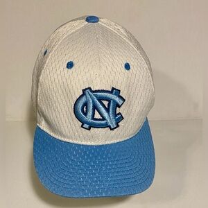North Carolina Zephyr Iconic Interlocking Logo Cap White and Carolina Blue 7 5/8